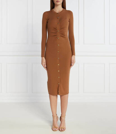 Хлопковое платье Pinko - коричневый(101926 A15S)