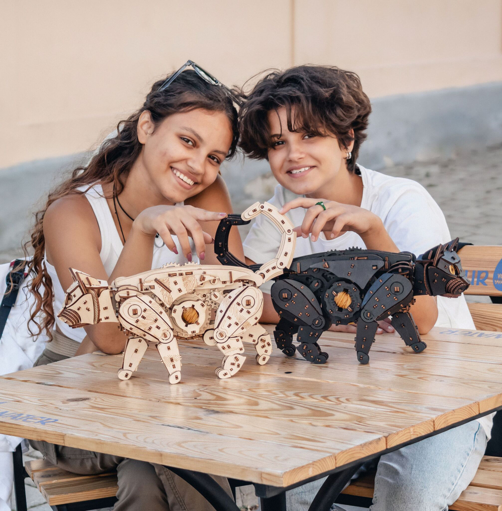 Сборная модель деревянная, конструктор 3D EWA Механический Кот (Кошка)
