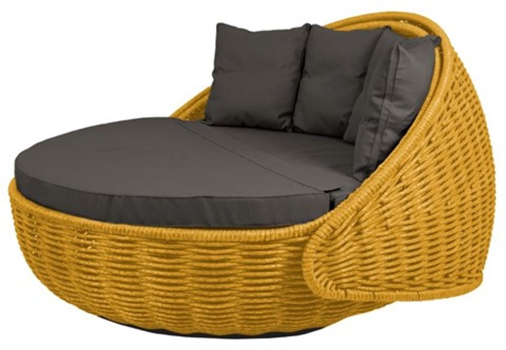 Круглый шезлонг Диван-кровать Nestbed (желтый, подушка графит)