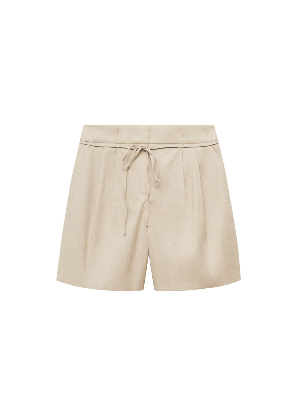 Льняные шорты с поясом-бантом