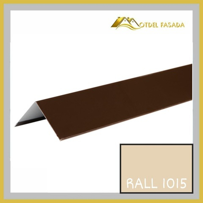 Планка угла внешнего простая 10*75*75*10 RALL 1015-светлая слоновая кость 2м