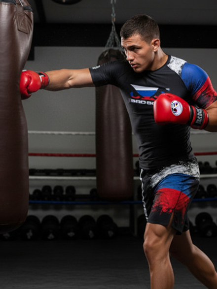 Тренировочная футболка Bad Boy World RUSSIA черная