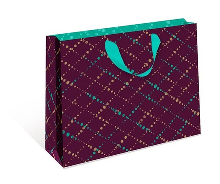 Пакет подарочный, Текстура точек, Бордовый, 32*26*12 см, 1 шт.