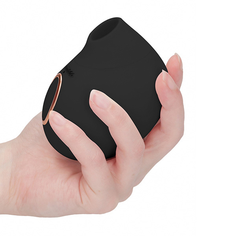 Черный вакуум-волновой клиторальный стимулятор Irresistible Seductive Black IRR001BLK