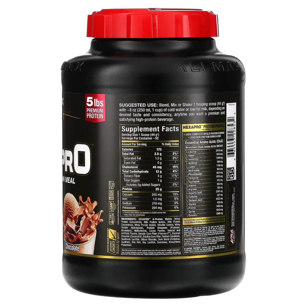 ALLMAX, Hexapro™, высокопротеиновая нежирная мука, со вкусом шоколада, 2,27 кг (5 фунтов)