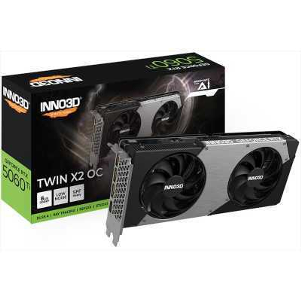 Видеокарта Inno3D nVidia GeForce RTX 5060 Ti Twin X2 OC 8Gb N506T2-08D7X-193075N