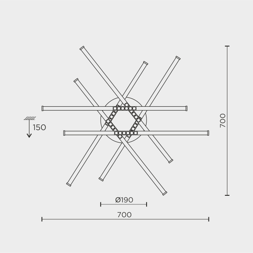 Потолочная светодиодная люстра Modelight MDL.9374.600CL BK