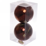 Новогодние шары 10 см (набор 2 шт) «Глянец», шоколад