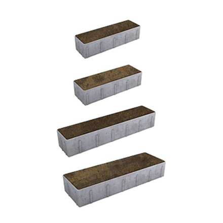 Тротуарная плитка ПАРКЕТ - Листопад гранит Мокко, комплект из 4 видов плит