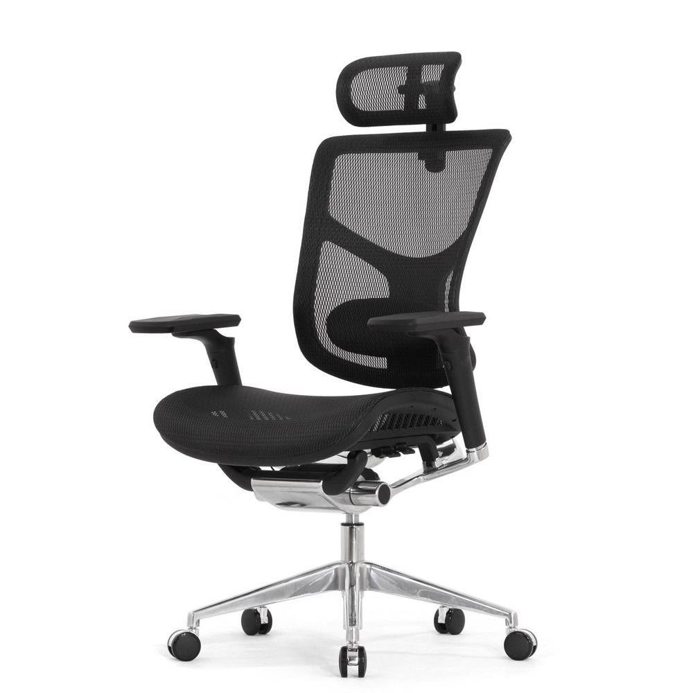 Кресло EXPERT 2 STAR ERGO HSTM 01 NEW, 3D пояснич валик, подлокот 6D(360), подголовн 5D, цвет черн,)