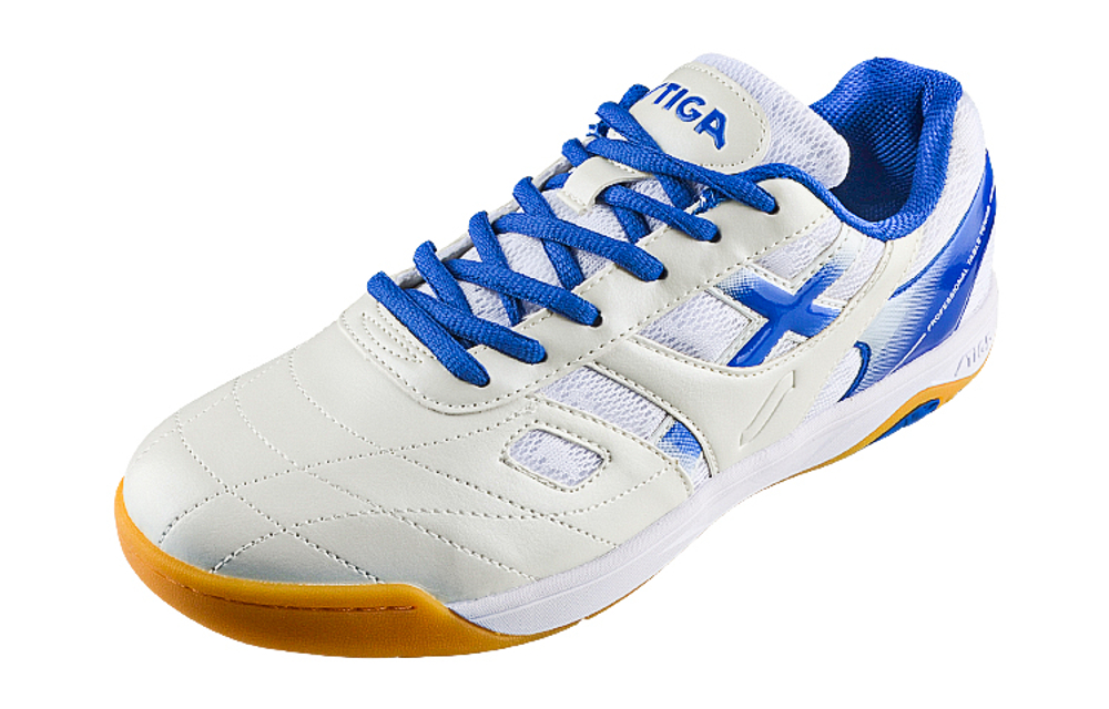 Stiga Slip Resistant, Abrasion Resistant, Breathable Low top Table Tennis Shoes Unisex White Blue