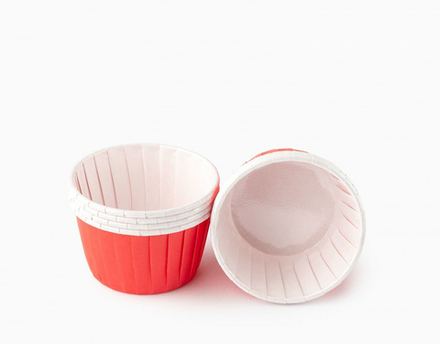 Форма бумажная МАФФИН ламинат "Красный/Белый" d50*h40 мм. (100 шт./упак., 3000 шт/кор), 1 шт.