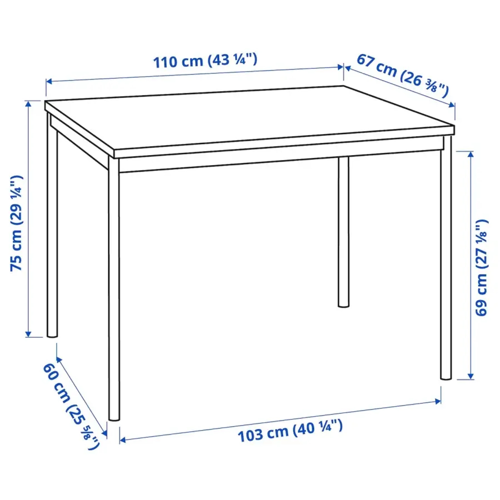 Стол и 4 стула - IKEA SANDSBERG/ADDE/САНДСБЕРГ/АДДЕ ИКЕА, 110х67 см, черный