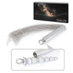 Серебристая металлическая плеть с рукоятью-втулкой - 56 см. (Цвет: серебристый)