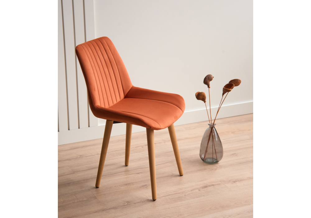 Стул деревянный Woodville Седа терракотовый (zd 432), светлое дерево np, ножки натуральные