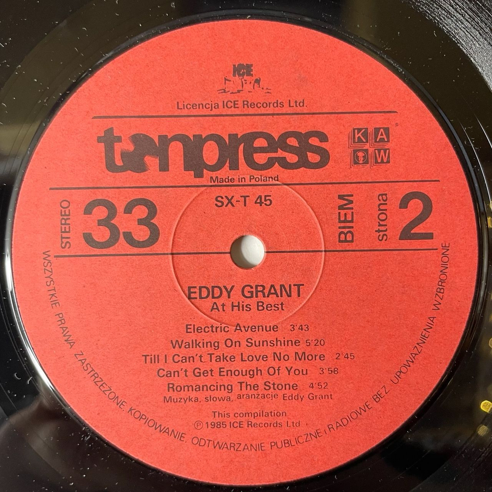 Винтажная виниловая пластинка LP Eddy Grant At His Best (Польша 1985) Electric Avenue