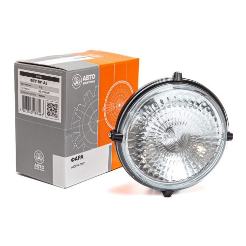 Фара рабочего освещения, круглая, металлический корпус, 12 В (H3-55) (ан. 8724.3.06)