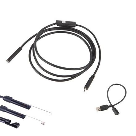 Эндоскоп водонепроницаемый с регулировкой подсветкой 2 метра Micro-USB / Type-C / USB