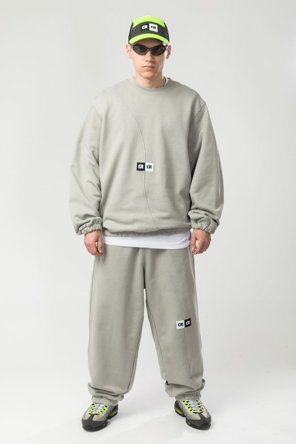 Толстовка крюнек Two Phase Crew Серое небо/Серое небо - фото 2