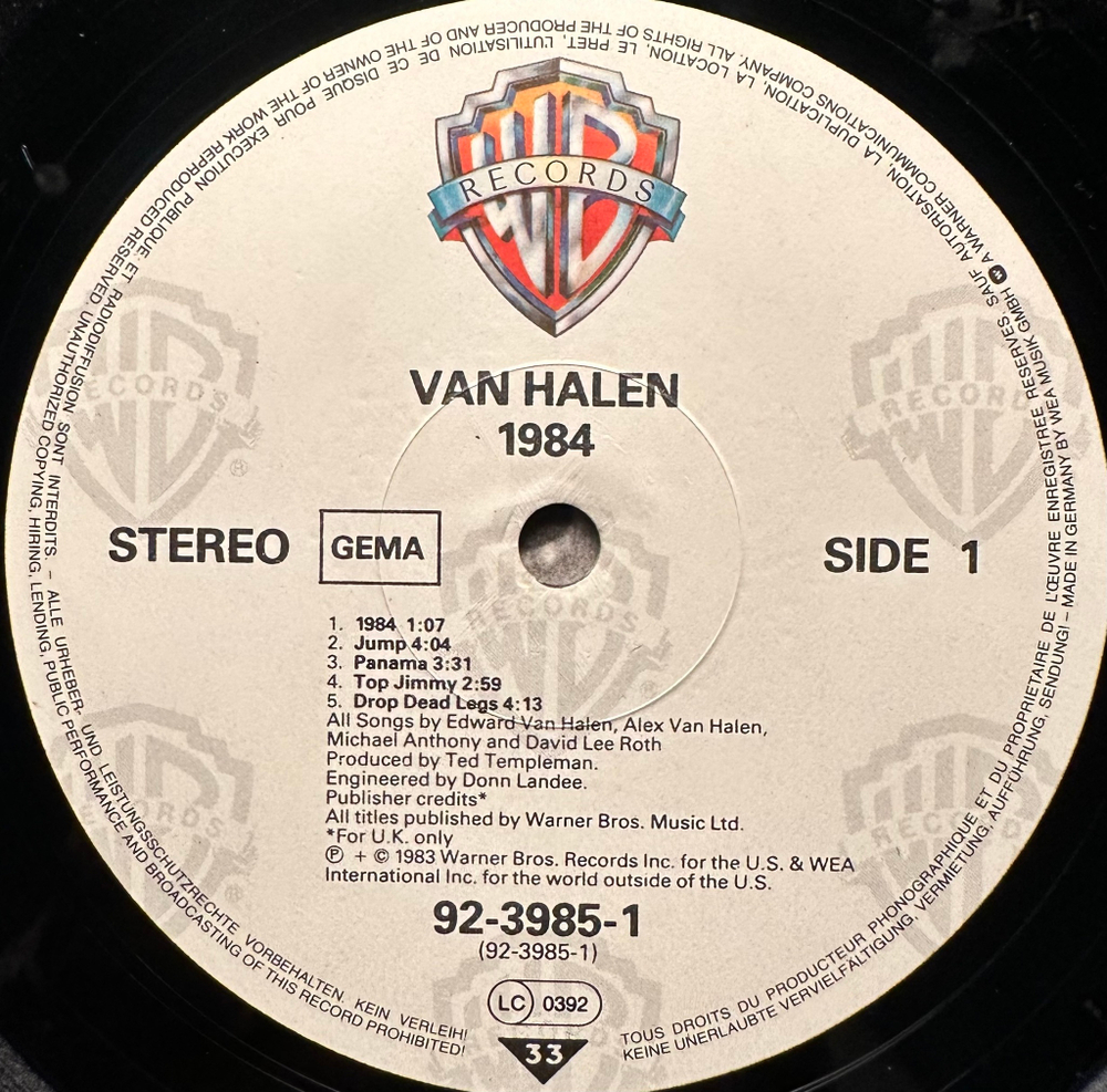 Van Halen - 1984 (Германия 1984г.)