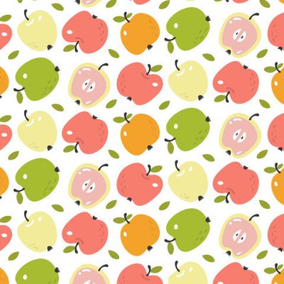 Buy summer fabric with fruit apple print