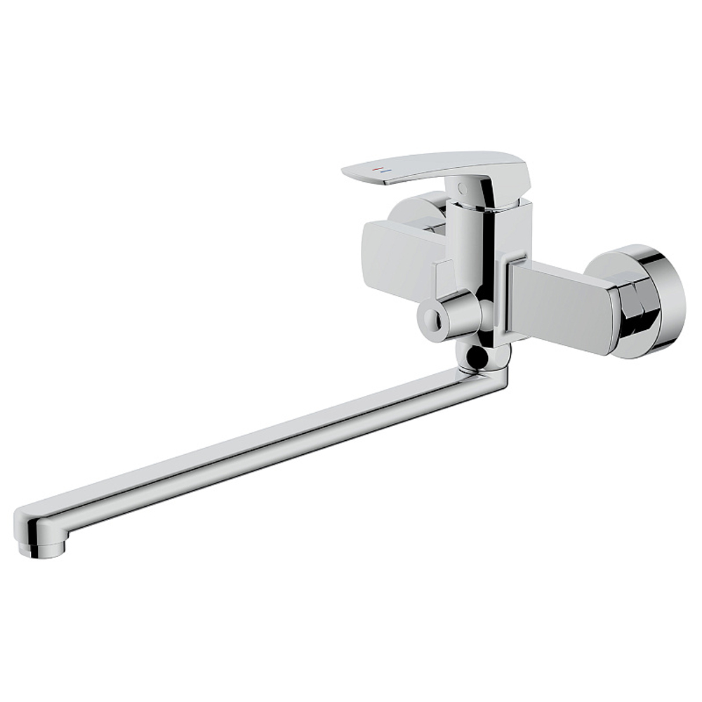 Смеситель для ванны Azario Conda керамический картридж, длинный излив, с ручным душем, шланг 150 см, хром (AZ-K1711)