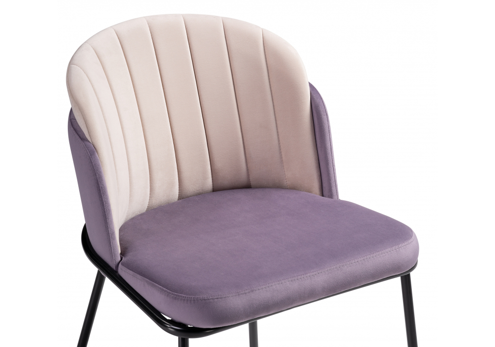 Стул на металлокаркасе Woodville Сиолим сливовый, кремовый, черный глянец