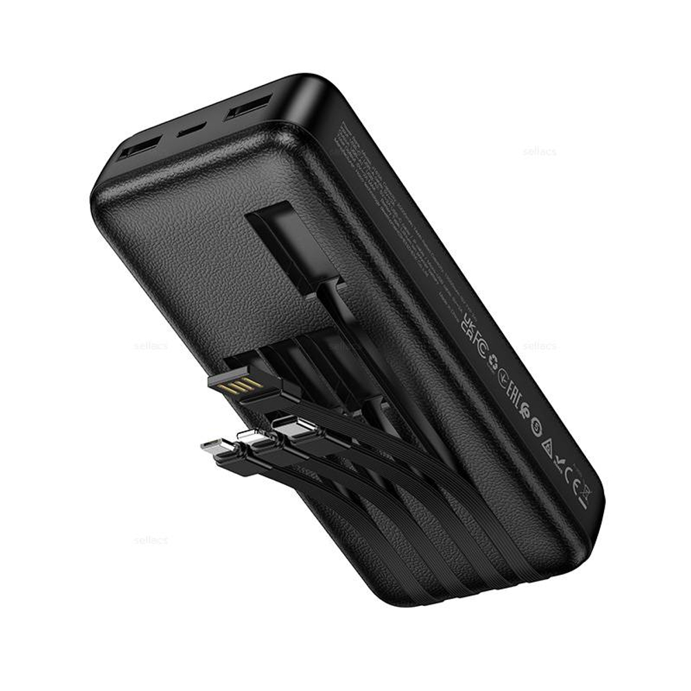 Hoco J163A Wonderful портативный аккумулятор с 4 кабелями (20000mAh)
