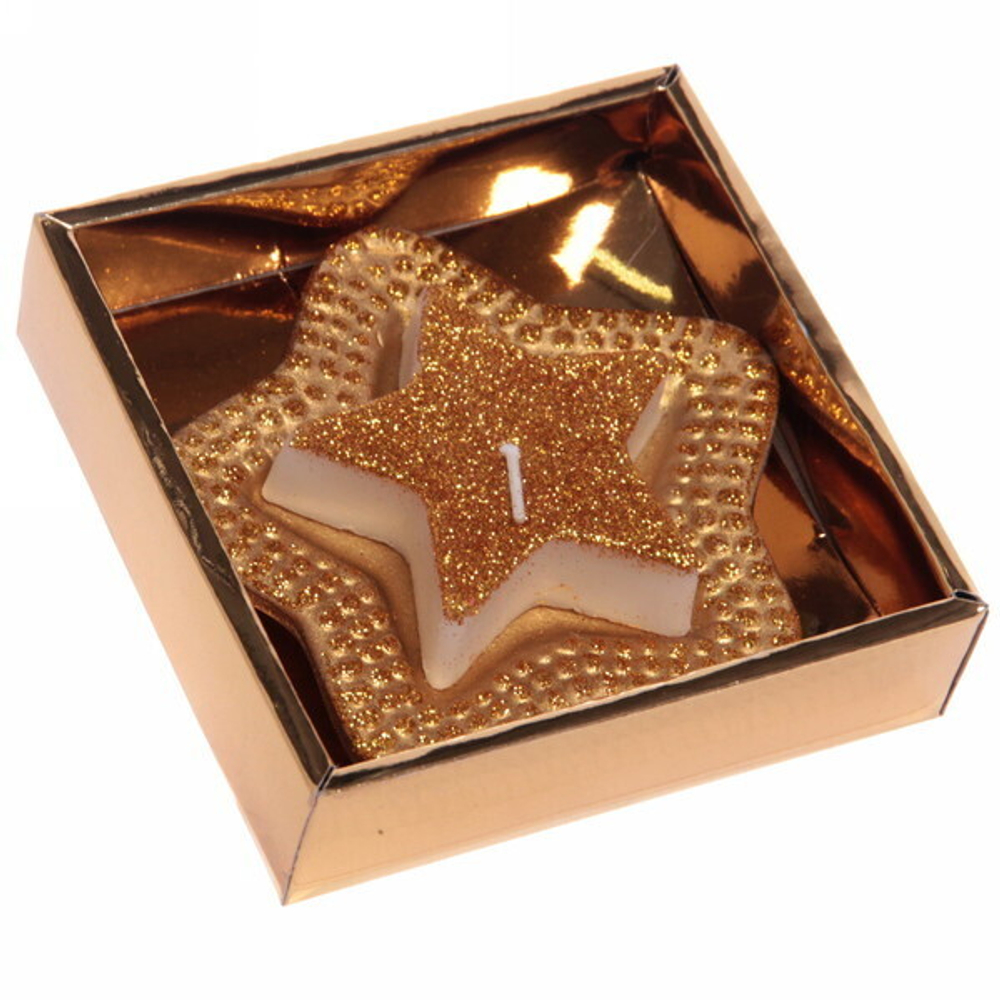 Свеча новогодняя «Звездопад» 10,5*10,5*3 см, золото