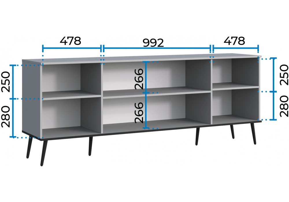 ТВ-тумба Woodville Арден шиншилла серая