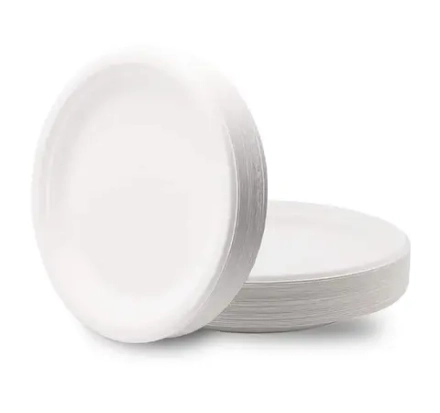 Тарелка биоразлагаемая d-180 мм древесное волокно, белая