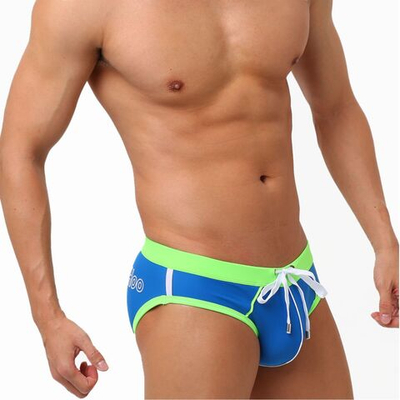 Сине-зеленые мужские плавки с поясом на шнурке (Размер: M) (Цвет: синий)