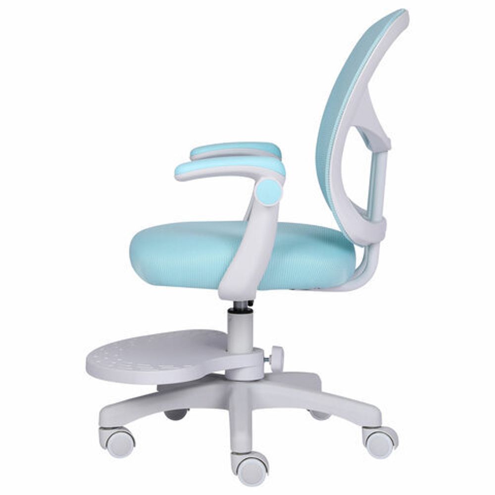 Кресло детское с подставкой для ног BRABIX "Toy MG-205", сетка/ткань TW, голубое, 533152