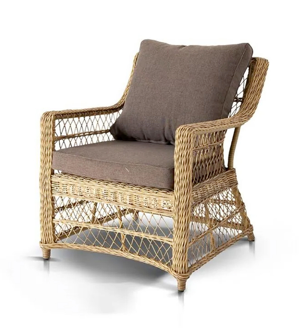 "Гранд Латте" кресло из искусственного ротанга, цвет соломенный