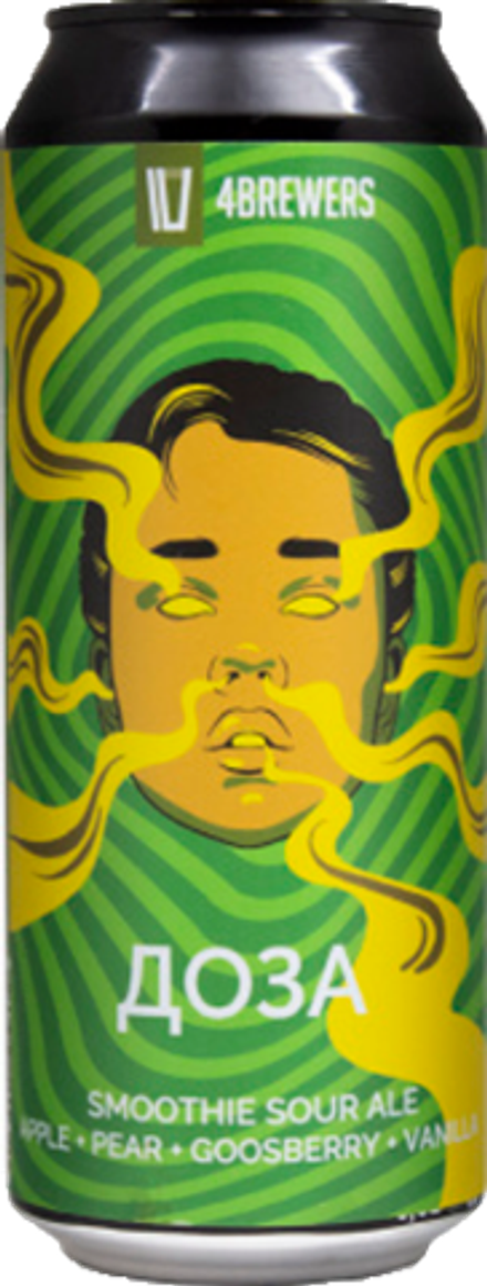 Пиво Четыре Пивовара Доза Эппл, Пиар, Гусберри, Ванилла / 4 Brewers Doza Apple, Pear, Goosberry, Vanilla 0.45 - банка