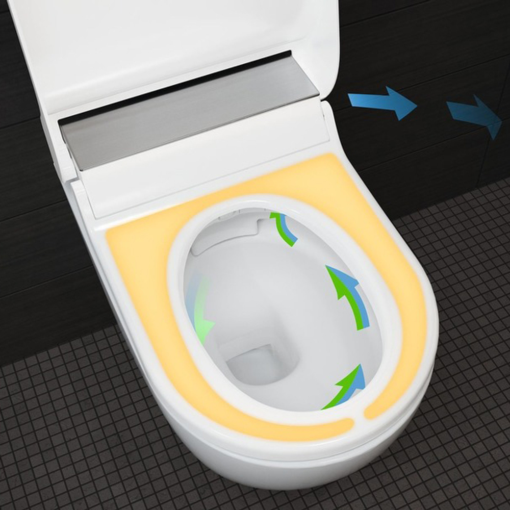 Унитаз подвесной с крышкой биде GEBERIT AquaClean Tuma Comfort 146.294.FW.1 (панель нерж. сталь)