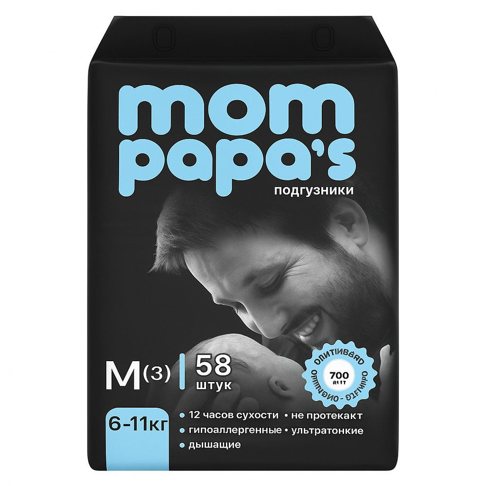 Подгузники Mom Papa"s M 58 шт