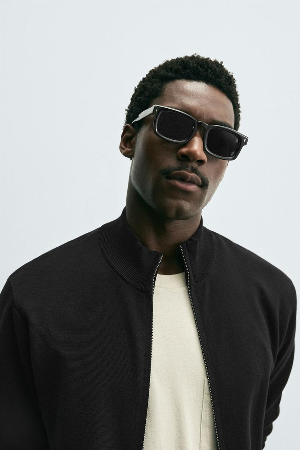 ZARA ХЛОПКОВЫЙ КАРДИГАН, ЧЕРНЫЙ