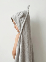 Детское полотенце с капюшоном серый