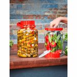 Банка герметичная с красной крышкой, объем 5000 мл, стекло, PASABAHCE "ХАРВЕСТ", 80007СЛ1