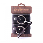 Двухслойные оковы из натуральной кожи с белой строчкой