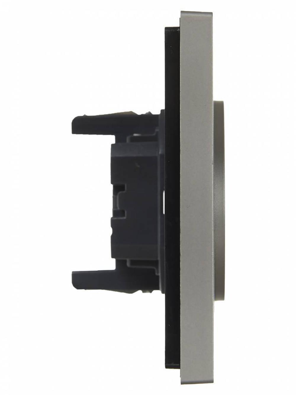 FORTE&PIANO Розетка 2-местная без заземления с защитными шторками безвинтовое крепление 10А FP525 сталь IEK