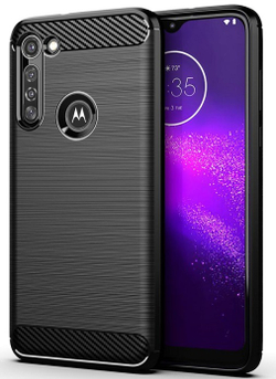 Чехол черного цвета на Motorola G8 Power, серия Carbon от Caseport