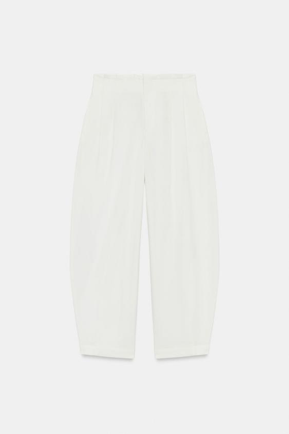 ZARA БРЮКИ PAPERBAG GLOBO, ЭКРЮ