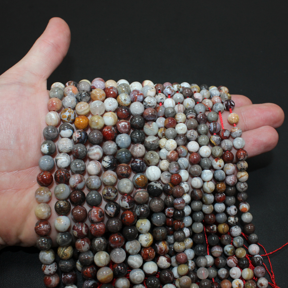 Агат мексиканский бусины 6мм 8мм