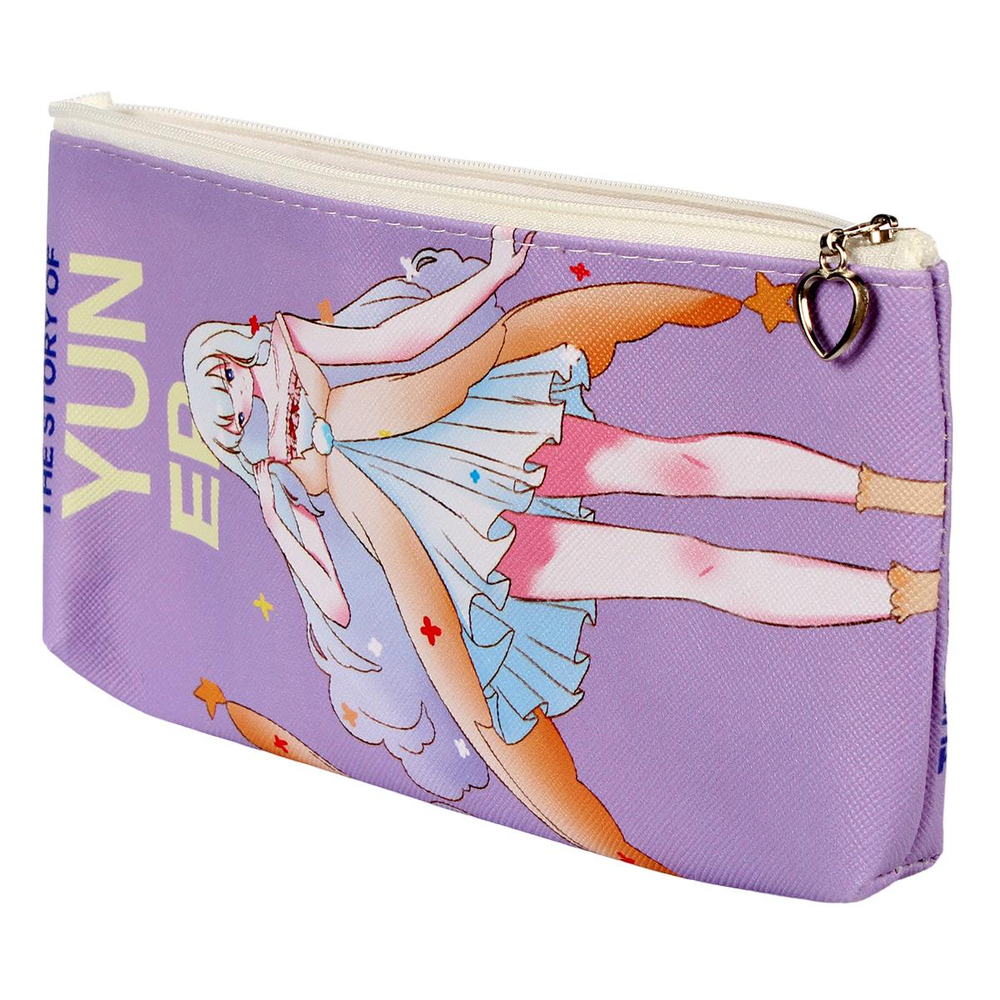 Пенал-косметичка"Аниме" кожзам, 20*10см ,3 цвета микс, в инд.пакете, C-40707