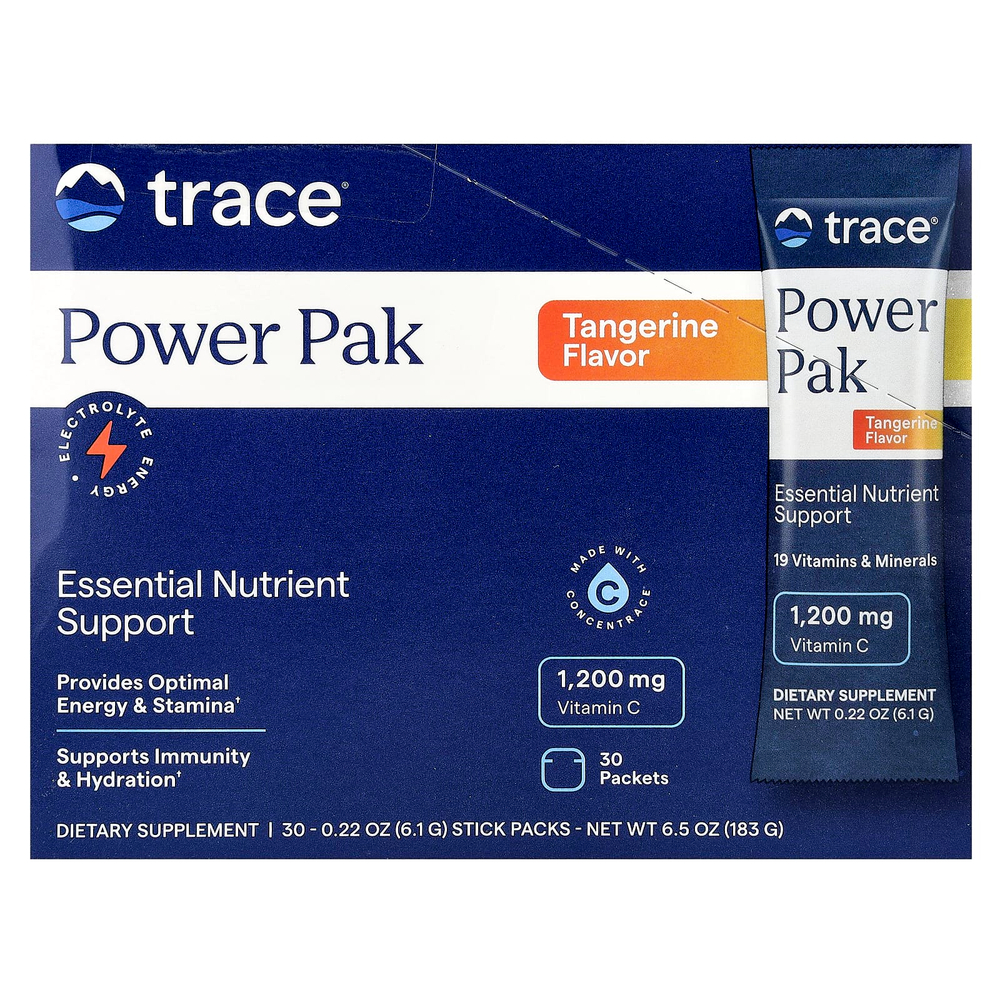 Trace, Power Pak, со вкусом мандарина, 30 стик-пакетов по 6,1 г (0,22 унции)