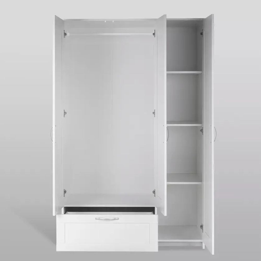 Сириус шкаф с зеркалом 3 двери 1 ящик 1170х500х1900 Белый