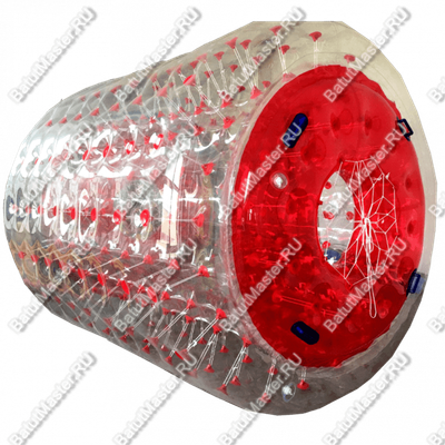 Аттракцион Водный роллер (Гидророллер) "Прозрачно-красный" ПВХ, 2*1.8*1.8 м