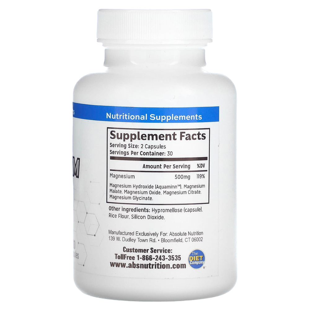 Absolute Nutrition, Комплекс магния, 60 капсул (250 мг в каждой капсуле)